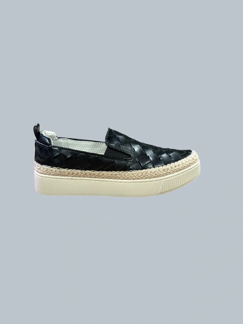 Franco Sarto Woven Black Platform Espadrille Slip On Sneakers Women’s 8M